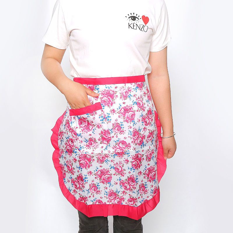 半腰围裙半身围裙可爱家用花边短围裙韩版时尚半截围裙女夏薄款