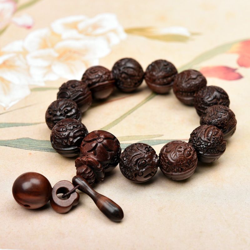 天然雷击桃木吉祥如意手串辟邪招财转运貔貅手链男士佛珠手串平安