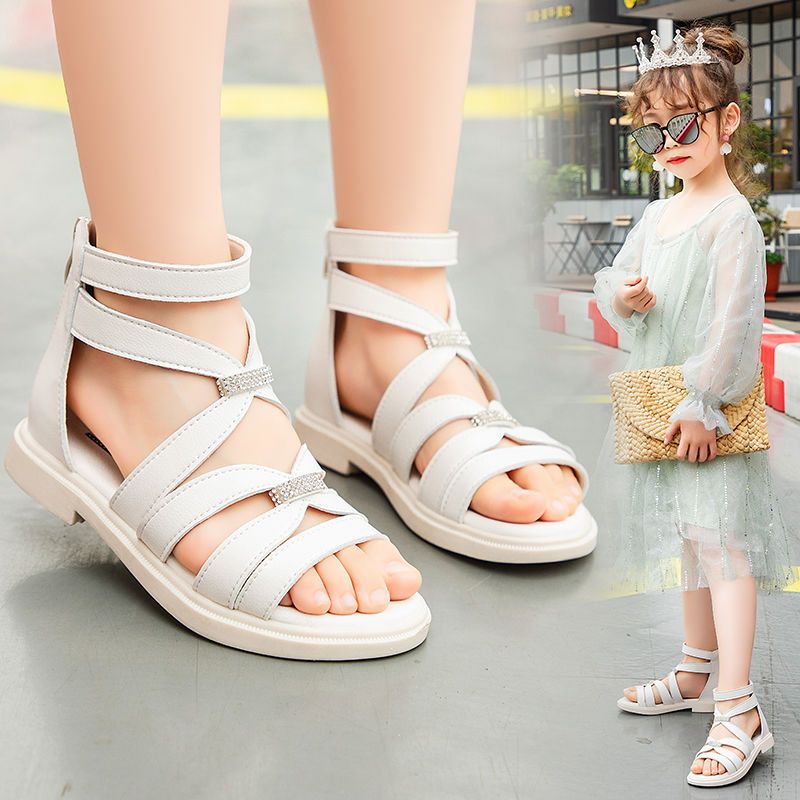 Girls' sandals summer new fashion soft sole princess shoes children's antiskid Roman shoes little girls' shoes