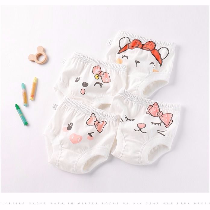 Children's underwear pure cotton bread pants without PP girl's triangle underwear all cotton little girl's shorts baby bread pants