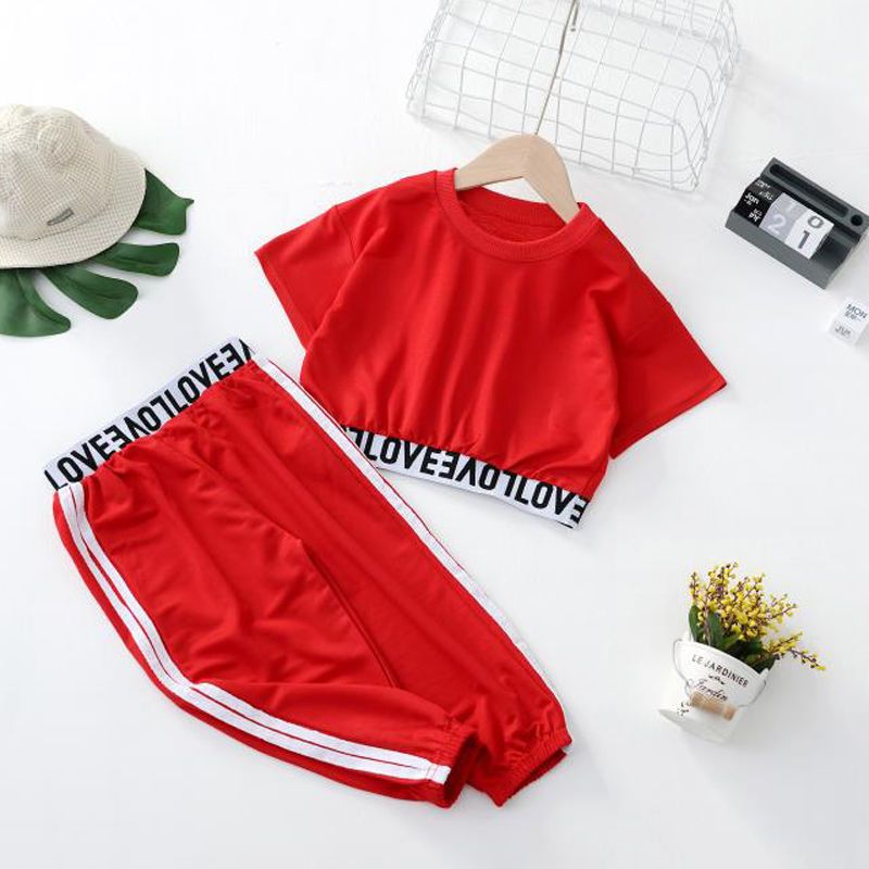 Children's suit women's summer sportswear 2020 new Korean foreign style short sleeve suit mosquito proof suit net red tide suit