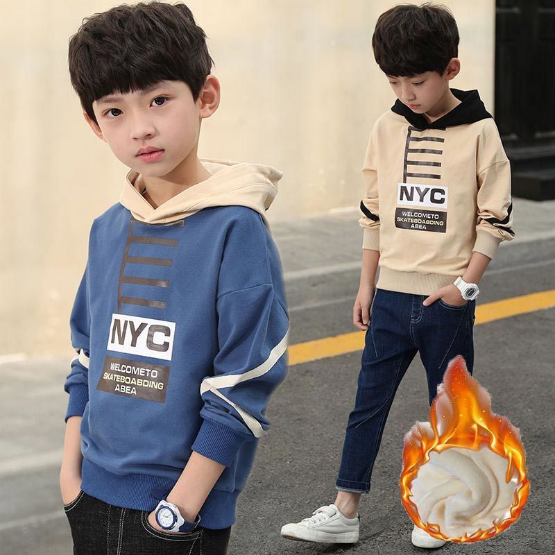 Children's wear boys' long sleeve autumn children's Hooded Sweater boys' bottoming shirt spring 2020 new fashion one piece top