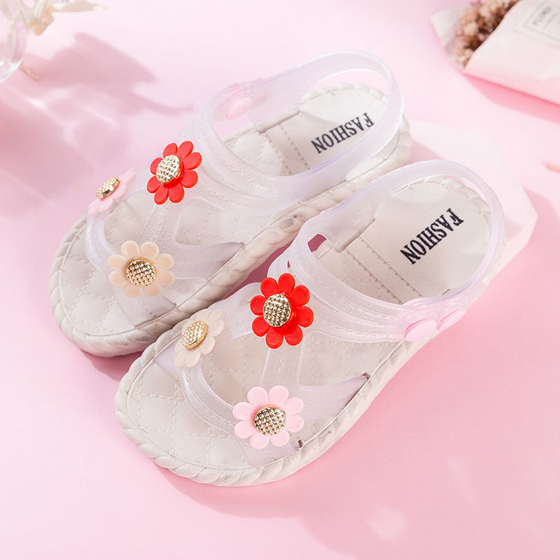 Girl's sandals summer baby princess sandals soft bottom antiskid children lovely sandals flower sandals