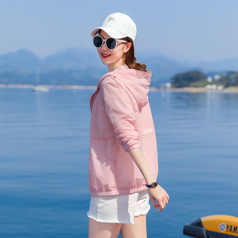 Little Daisy Sun Protection Clothing for Women UV Protection Long Sleeve  Summer New Breathable Hooded Thin Jacket Sun Protection Clothing for Women