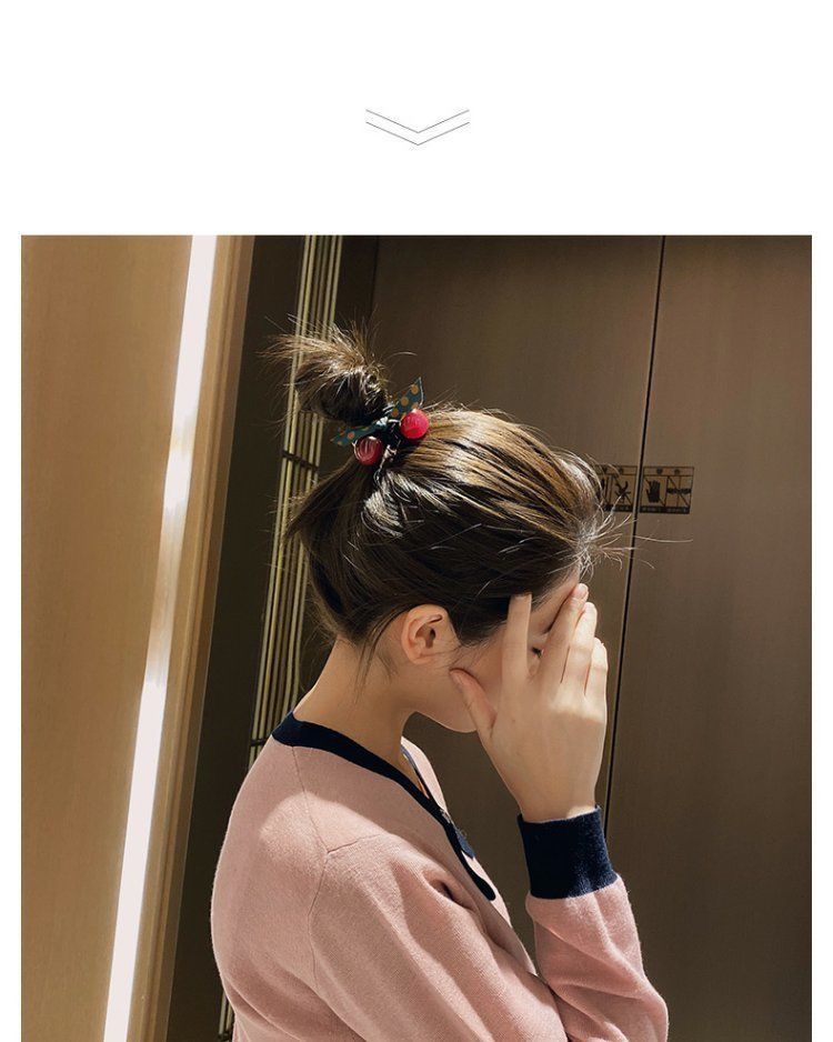 韩国网红豹纹头绳橡皮筋扎头发饰头饰品钉珠毛球简约时尚发圈成人