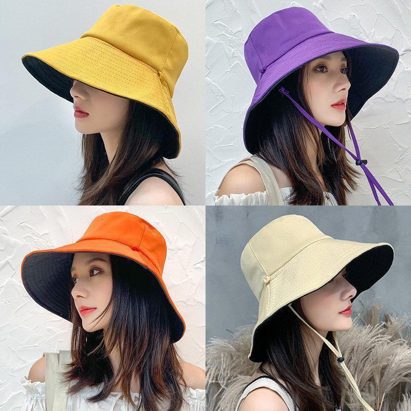 Fisherman hat for women spring and summer Korean style trendy Japanese style double-sided face-covering anti-UV hat large brim sun protection hat for men