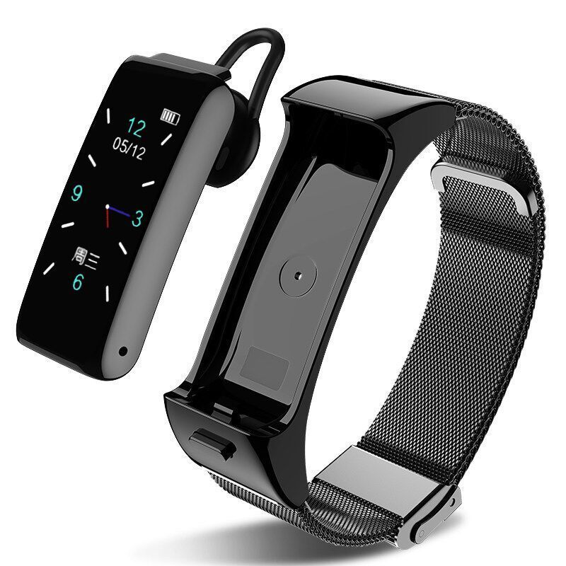 彩屏可接听电话蓝牙耳机智能手环运动多功能通话二合一分离式手表