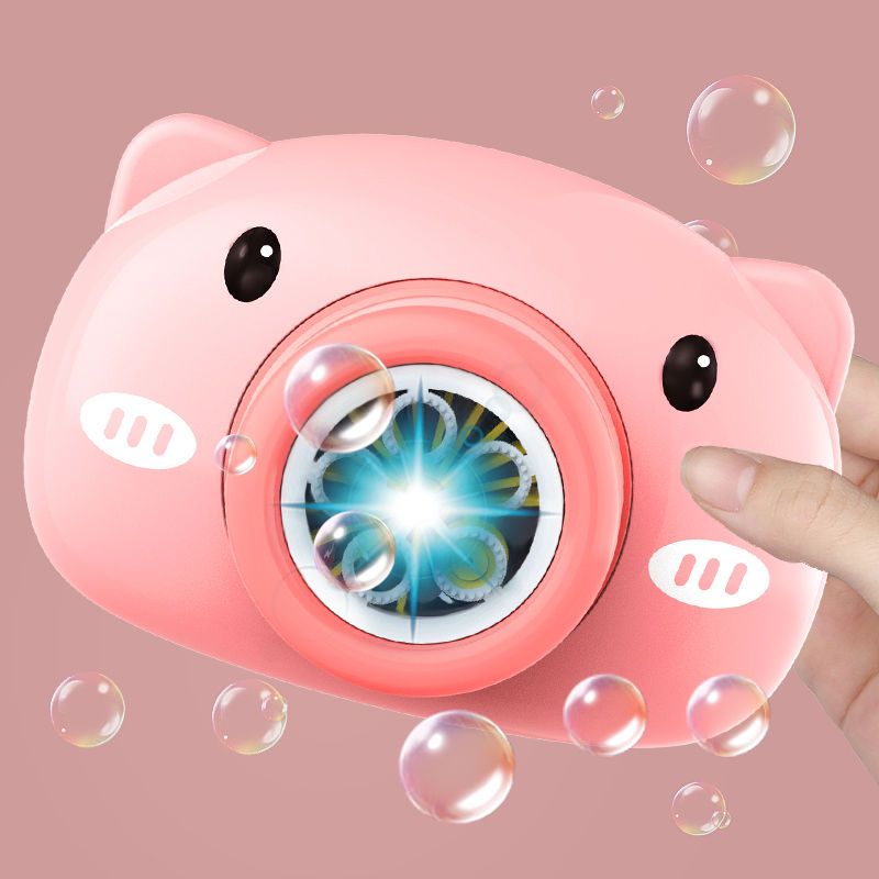 儿童泡泡机网红猪猪全自动带音乐灯光玩具抖音同款可爱泡泡照相机