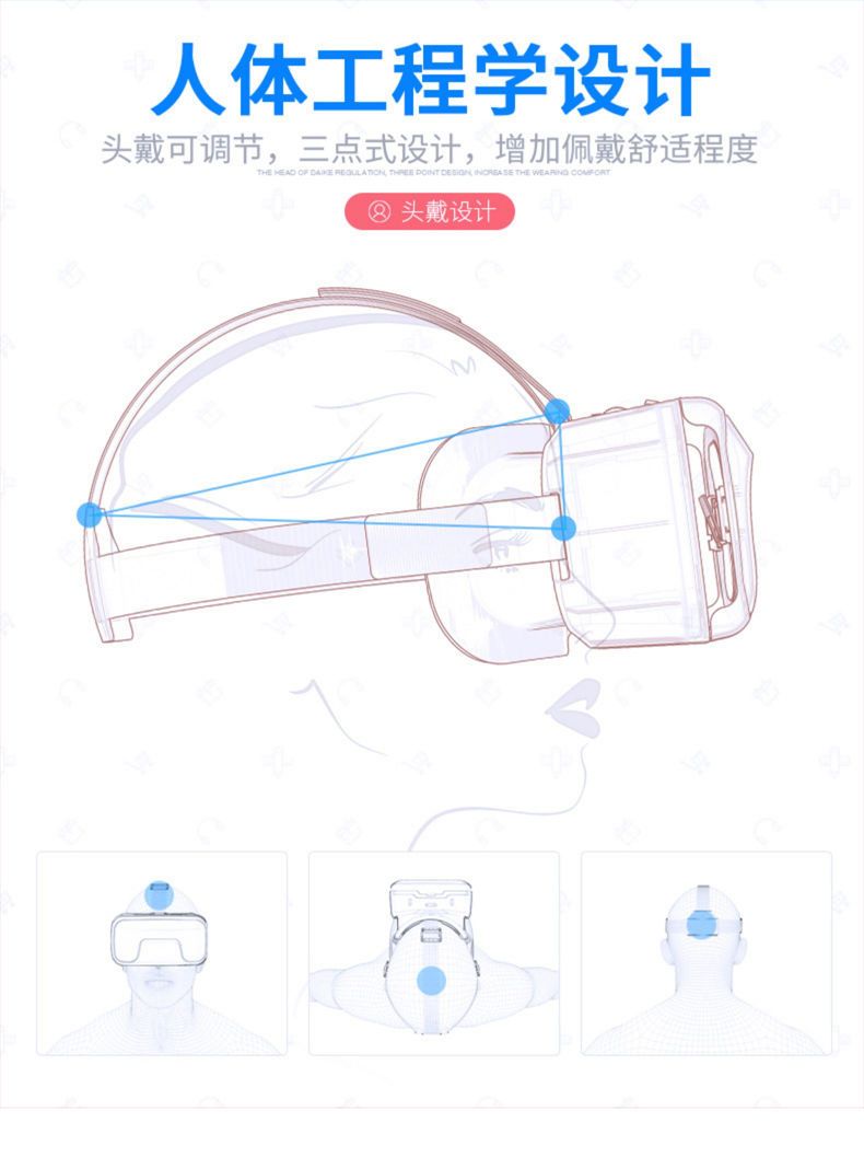 [2020新款]vr眼镜大屏手机3D体感游戏电影虚拟现实头戴式安卓苹果