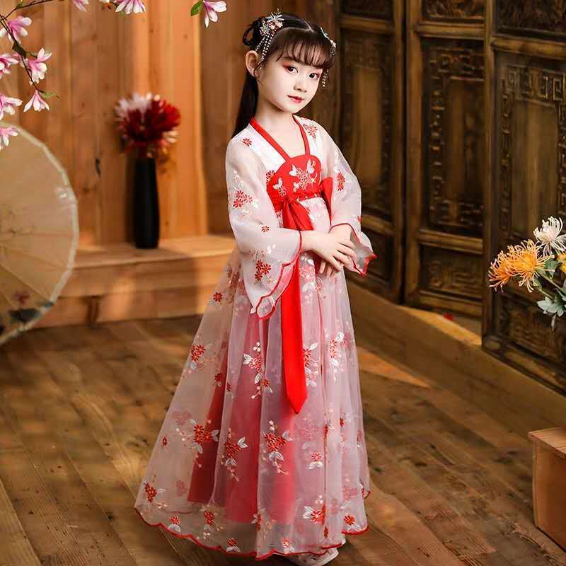 汉服女童儿童古装超仙轻纱樱花公主星空唐装中国风夏季薄款小女孩