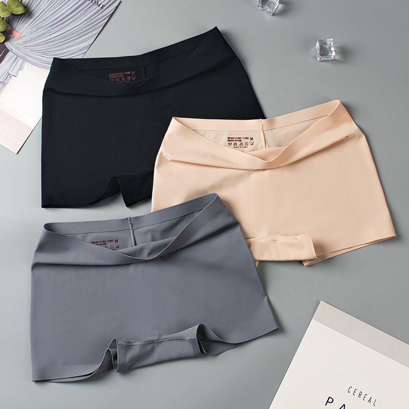 Ice silk traceless underwear women's pure cotton crotch antibacterial flat angle pants women's safety pants four corner anti light summer thin style