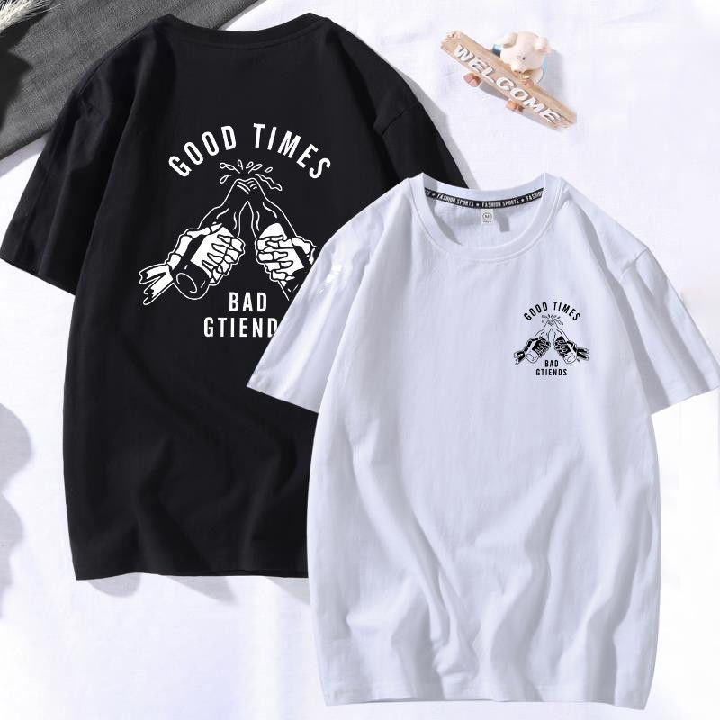 Short sleeve T-shirt male student Korean version loose crew neck half sleeve homestay trend lovers wear large size youth men's wear