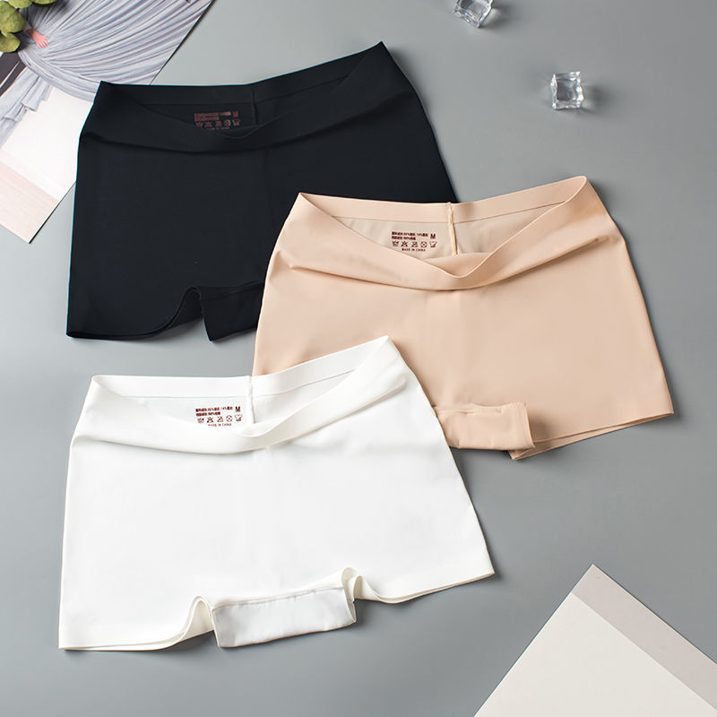 Ice silk traceless underwear women's pure cotton crotch antibacterial flat angle pants women's safety pants four corner anti light summer thin style