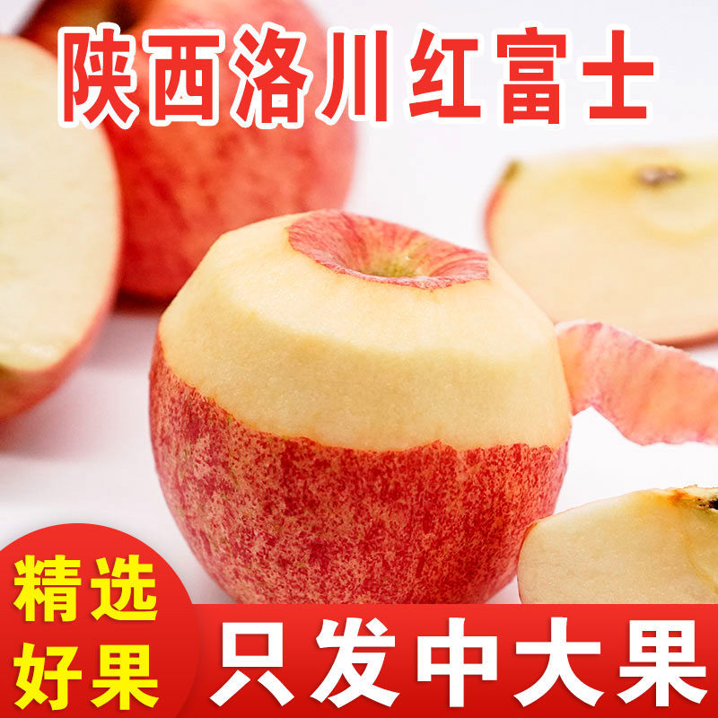 75867-陕西洛川红富士苹果水果新鲜5/10斤脆甜多汁不打蜡带皮吃整箱批发-详情图