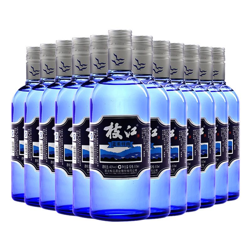 枝江酒42度枝江蓝柔特曲500ml12瓶整箱粮食酒高粱酒白酒聚会酒水