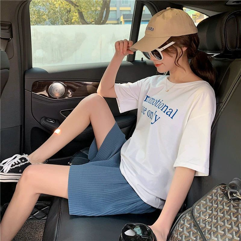 Pregnant women's shorts wear out in summer, new Korean style, fashionable, loose and casual, pregnant women's bottomed pants, abdominal support, pregnant women's clothes in summer