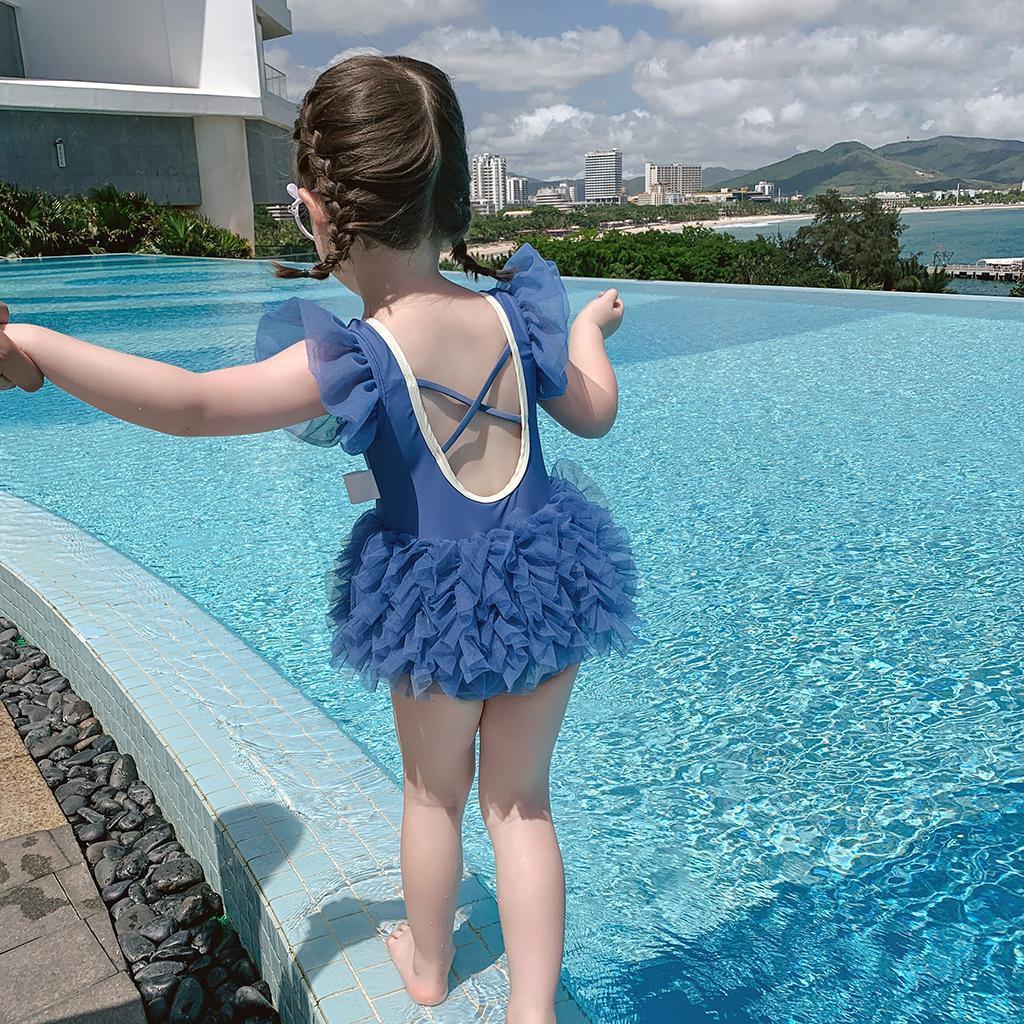 Children's swimsuit girl's swimsuit one piece net red summer dress children's baby princess swimsuit primary school students' swimsuit foreign style