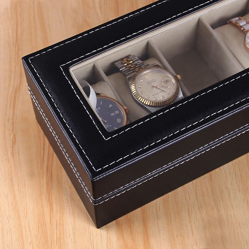 Watch storage box, window opening leather jewelry box, high grade watch packing and finishing box, floor stand, bracelet, watch rack
