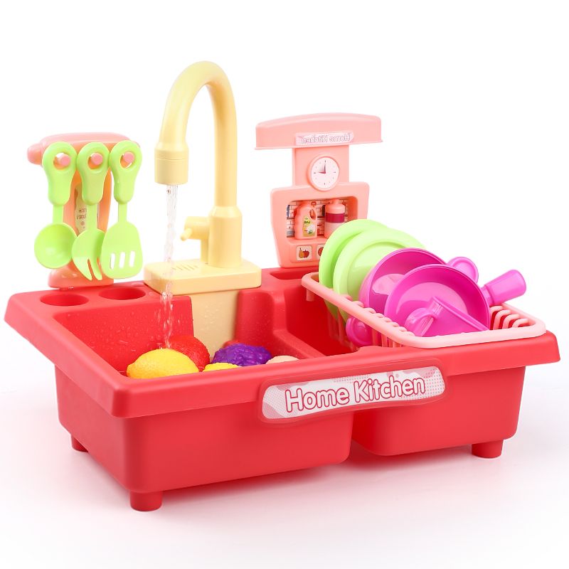 儿童洗碗机过家家玩具自动出水男孩女孩厨房宝宝仿真电动洗碗池台
