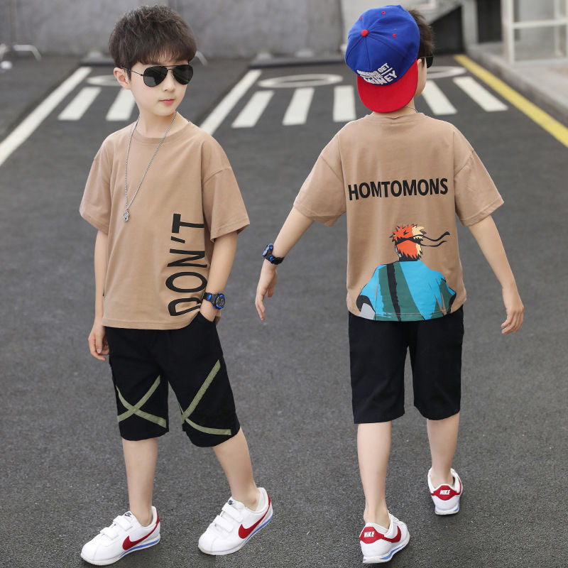 Children's boys' summer suit 2020 new kids' summer Korean style short sleeve set