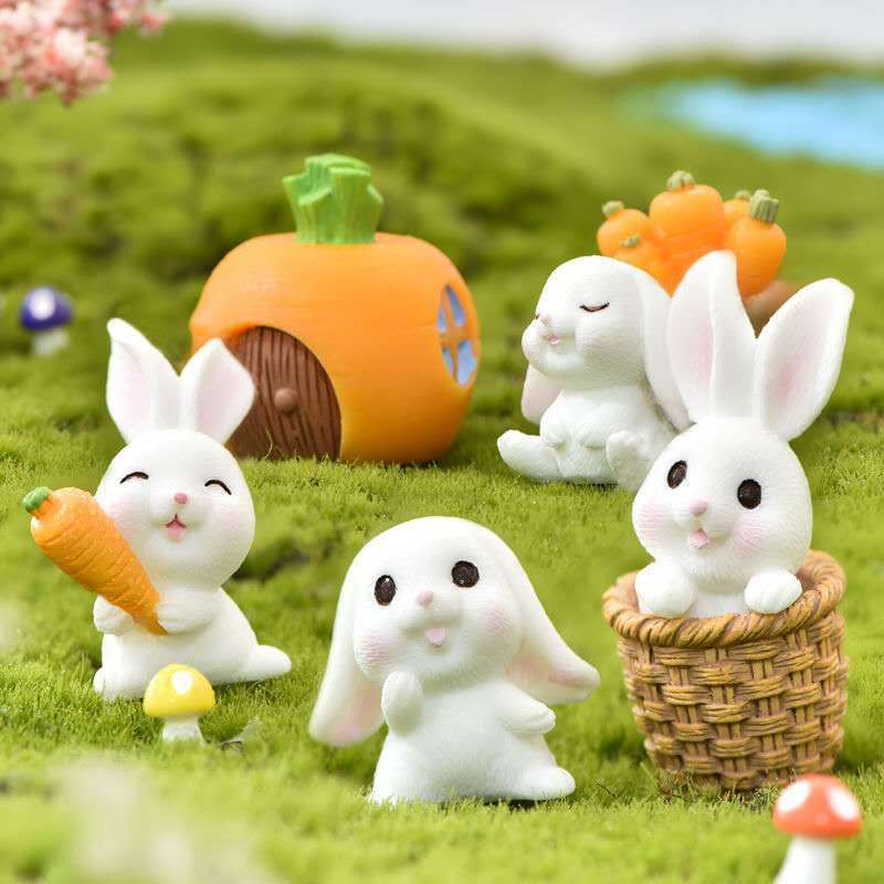 Micro landscape resin ornaments cute little rabbit Mini animal bonsai meat ornament girl tabletop ornament