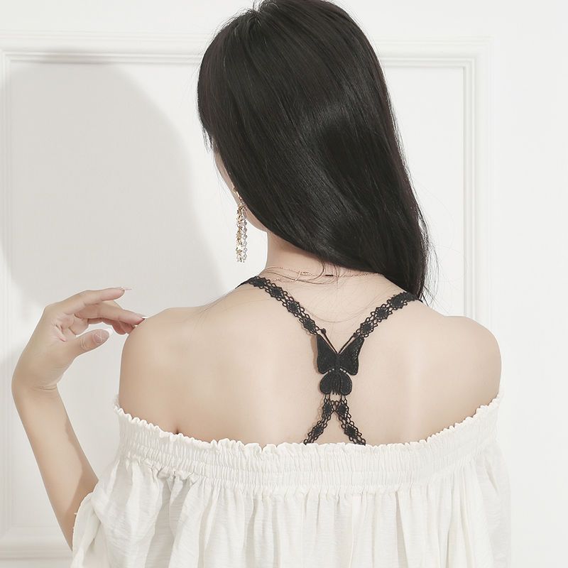 美背肩带交叉文胸带露背带锦纶防滑带性感蕾丝不勒肩带透明隐形带