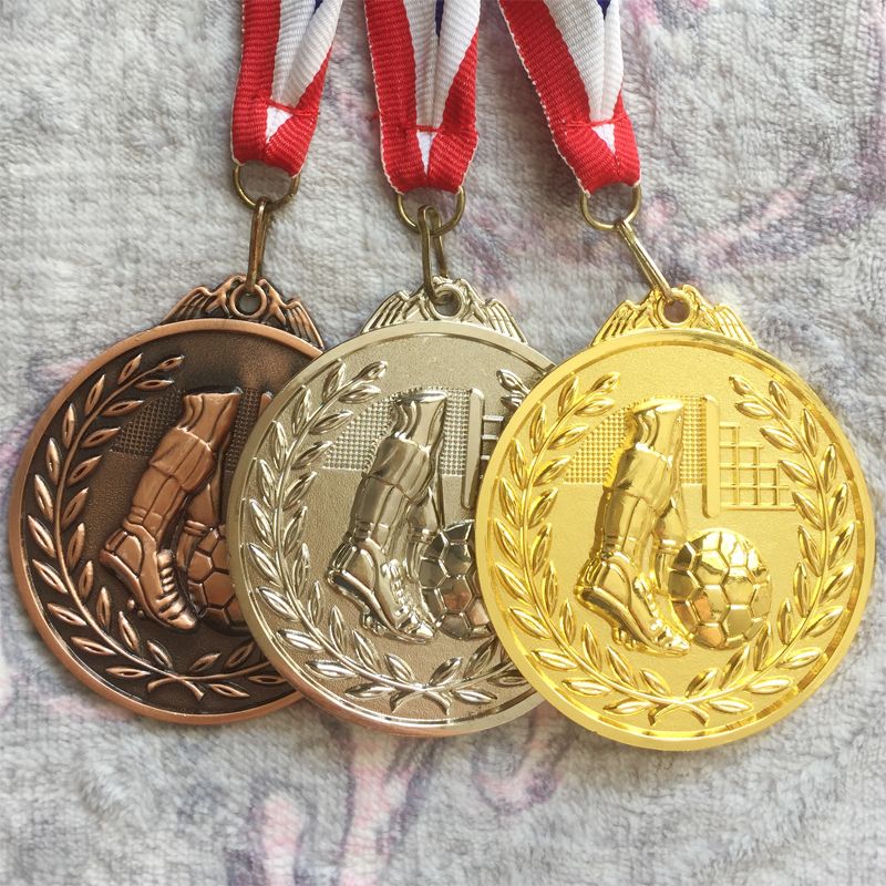 比赛运动会奖牌,金属足球奖牌,定制定做 金银铜牌 足球比赛奖杯