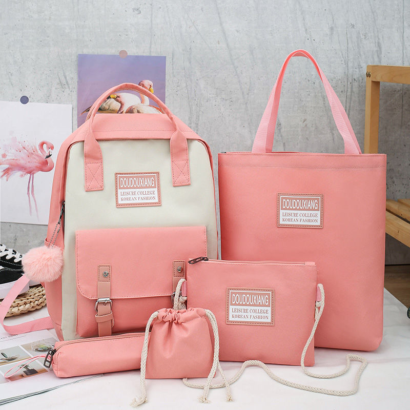 [five piece set] new style schoolbag for junior high school students