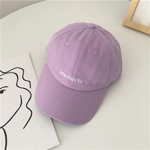 Konjac purple cap children's Korean version ins casual couple student memorie letter baseball cap men's fashion