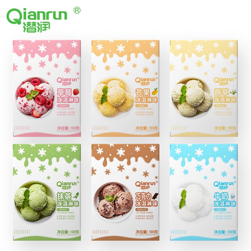 88435-潜润冰淇淋粉100g雪糕粉酸奶配料牛奶味自制家用冰激淋原材料盒装-详情图