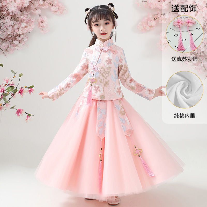 兒童漢服古裝衣服仙女服超仙12歲中國風童裝套裝連衣裙唐裝襦裙夏