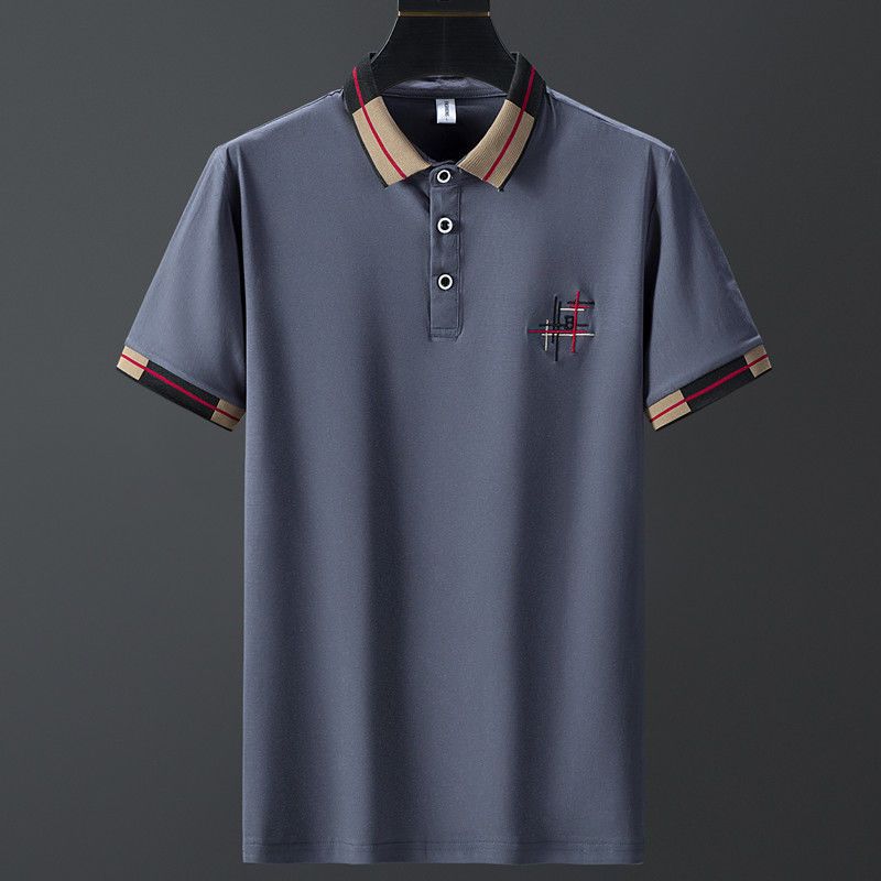 95 cotton summer men's short sleeve T-shirt with collar Korean fashion slim shirt collar polo shirt men's T-shirt