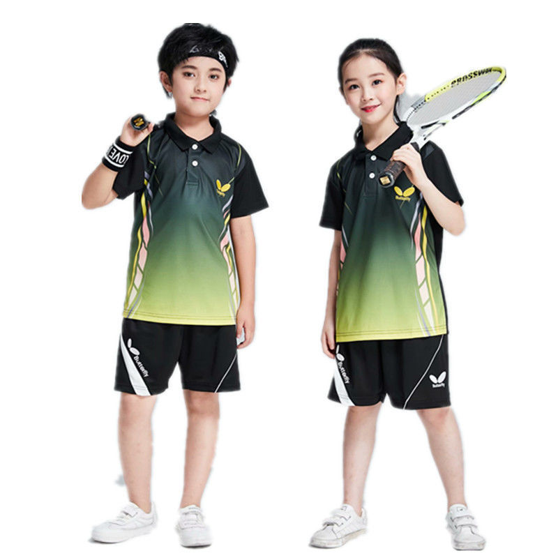 Quick drying table tennis uniform sports suit men's sportswear women's Lapel short sleeve team uniform children's badminton training suit