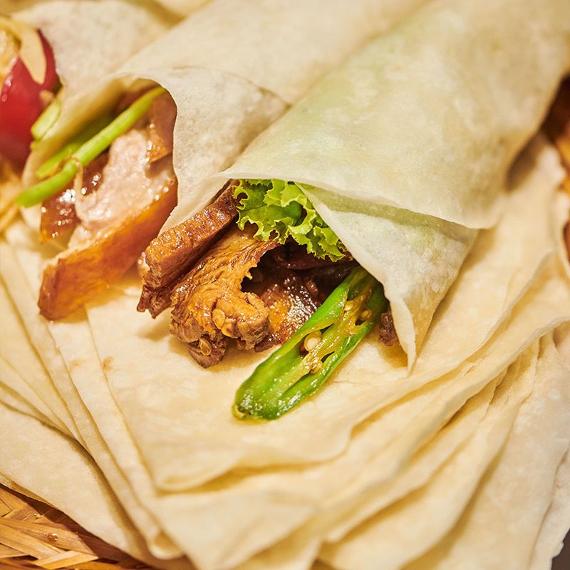 农家手工烙馍单饼山东特产京酱肉丝卷饼皮卷饼鸡肉卷面饼烤鸭卷饼