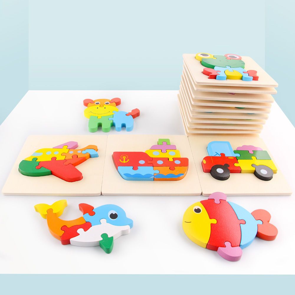 儿童立体拼图智力开发早教婴幼儿1-2-3岁木质玩具男女孩宝宝积木