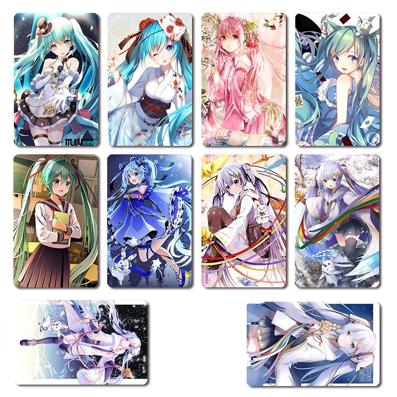 初音未来卡贴miku二次元动漫高清周边水晶卡贴学生