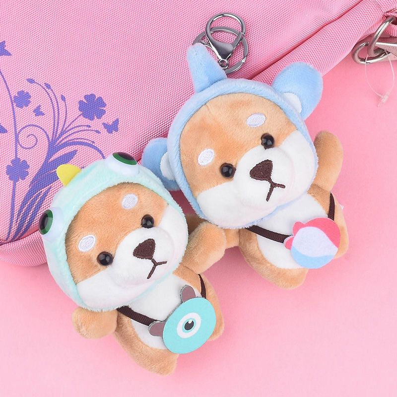 Creative and lovely Akita dog Chai Dog Plush pendant car key chain kirky dog lovers cartoon schoolbag pendant girl