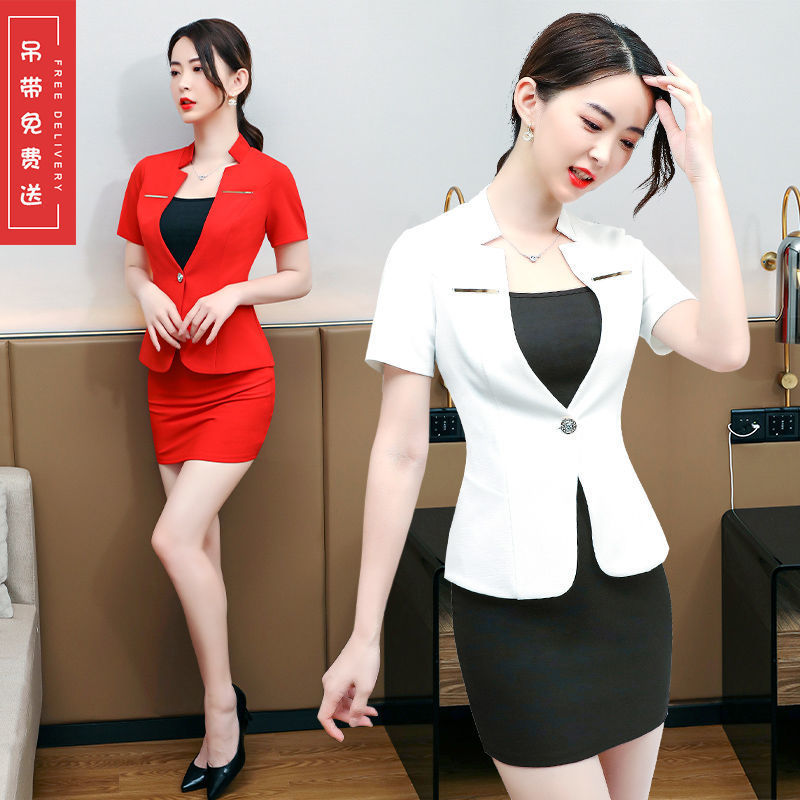 Small suit jacket female 2020 spring and summer new professional suit female Korean style temperament short-sleeved fashion slim suit