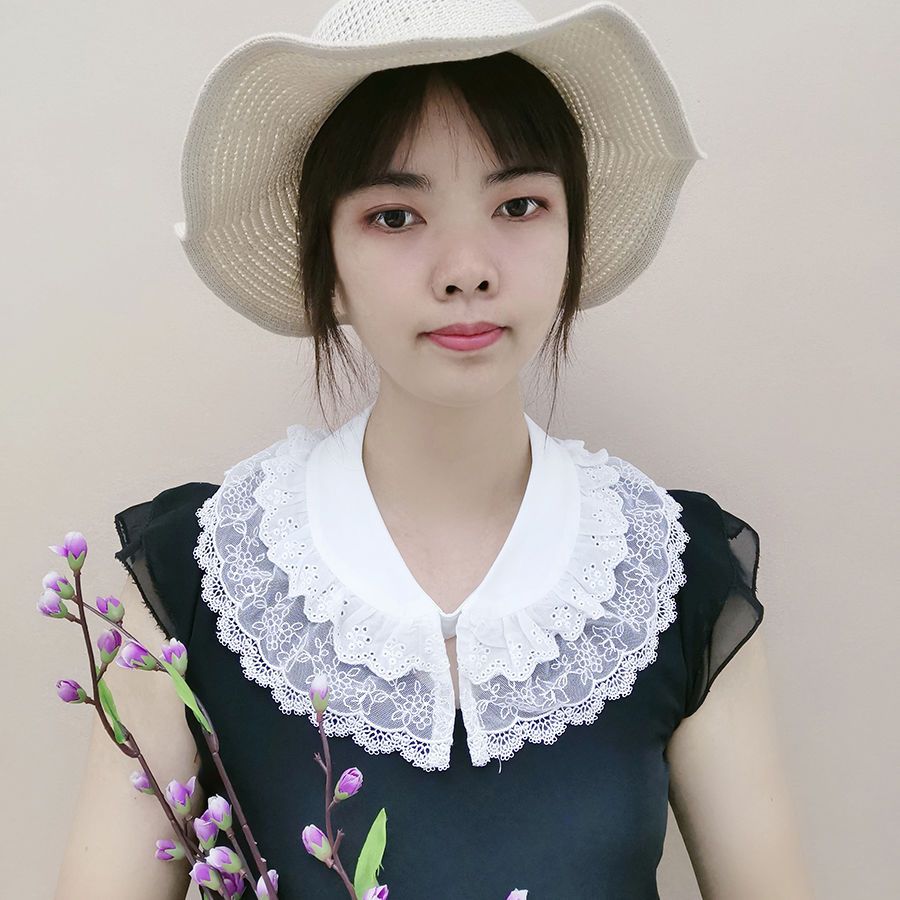 百搭花邊裝飾假領子女可愛木耳邊襯衫領圈防走光小披肩很仙的雲肩