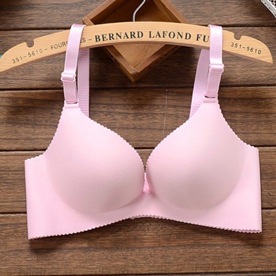 One-piece non-steel ring adjustable underwear set women's seamless thick section push-up bra girl thin section small bra