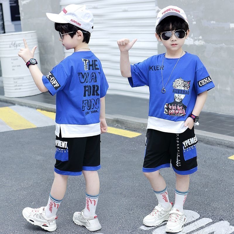 Children's men's summer short sleeve suit boys' Korean handsome new children's wear