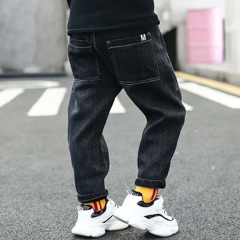 Boys' jeans mid autumn winter pants elastic straight pants casual pants fashionable Korean pants 2020 fashion