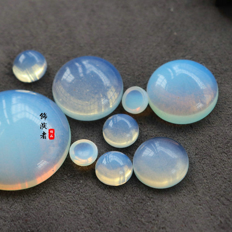 5顆價】4-25mm蛋白石圓形戒面貼片DIY戒指髮簪鑲嵌戒面飾品材料