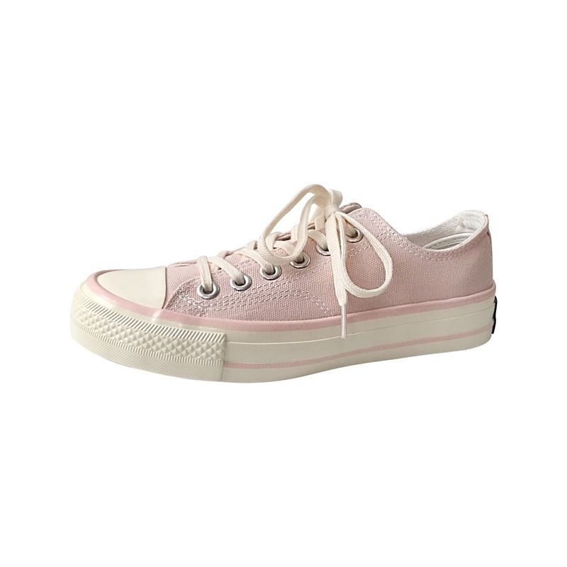 Sky blue canvas shoes lovely girl Japanese soft girl autumn new ins FAIRY PINK cloth shoes fashion student xiaoqingxin