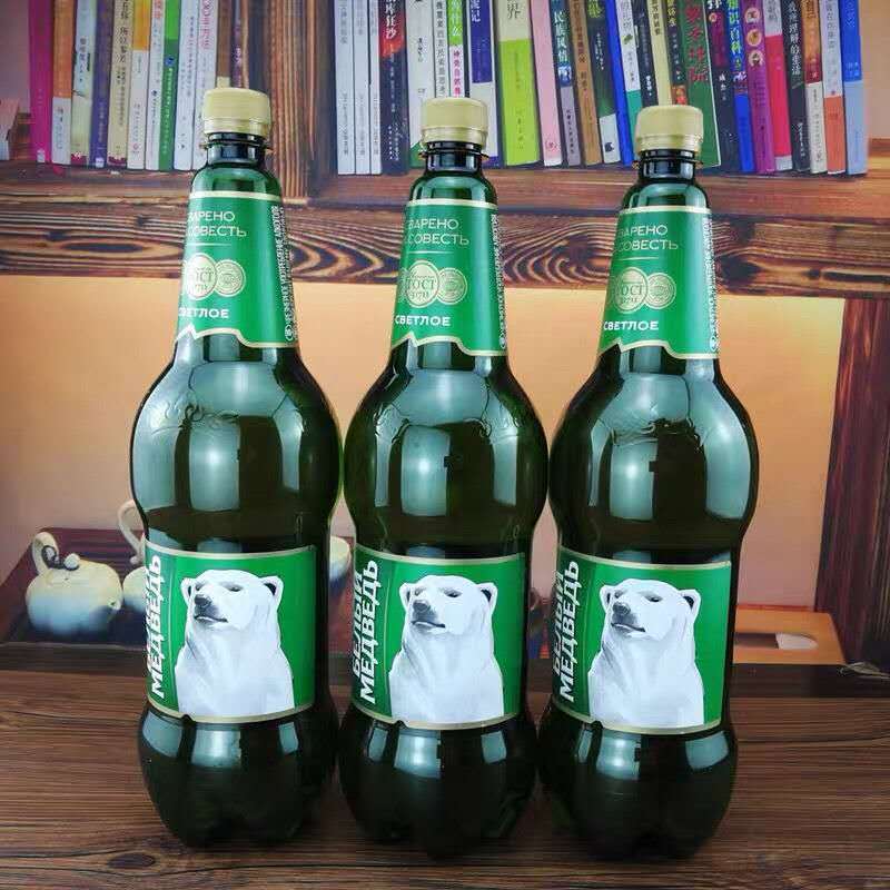 俄罗斯原装进口大白熊啤酒1320ml*1桶香醇可口高度啤酒