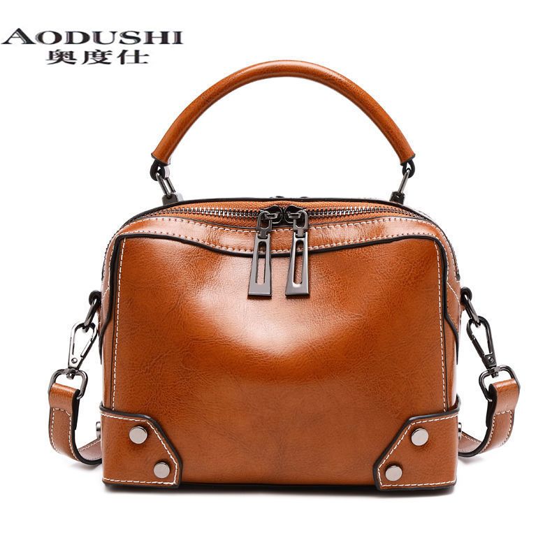 Aodushi leather bag women's bag 2020 new fashion fashion leather women's Bag Messenger Bag women's Bucket Bag