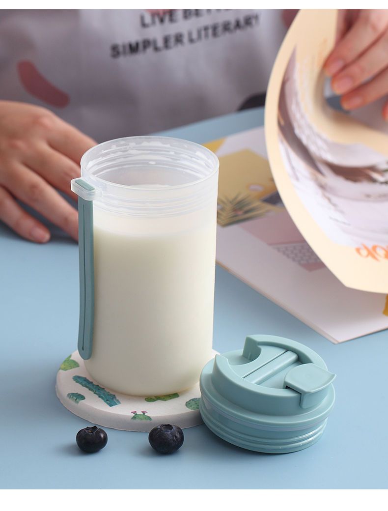 初石 牛奶杯子带刻度冲奶粉家用儿童可微波炉加热早餐杯便携喝奶酸奶杯