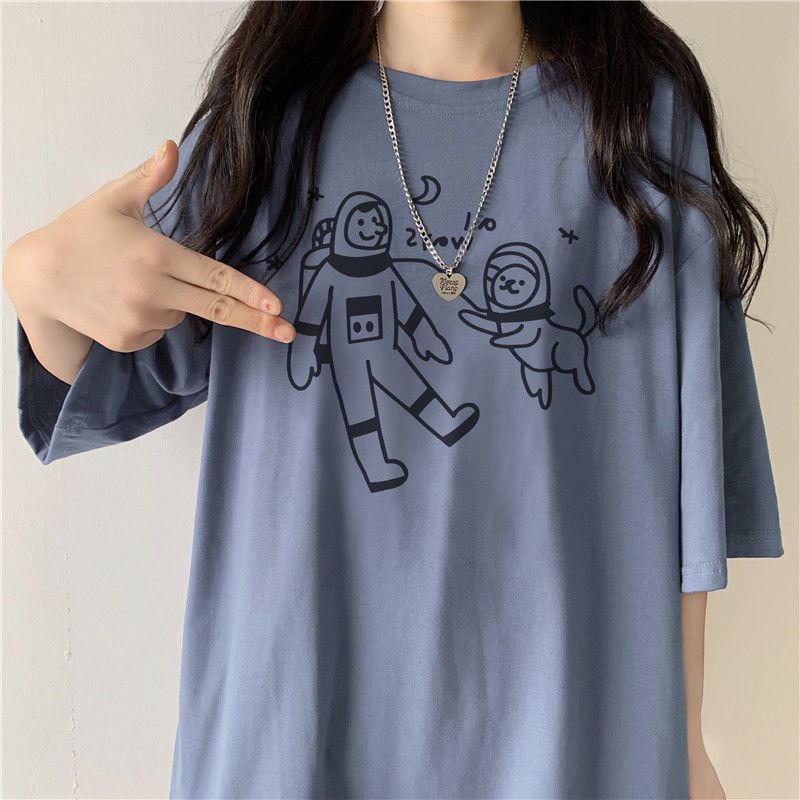 Ins Japanese Short Sleeve T-Shirt women's summer 2020 new Korean loose medium length half sleeve Harajuku style student top