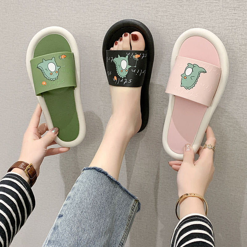 Sandals female summer new style students wear fashionable and versatile Korean slippers, indoor home antiskid bath slippers
