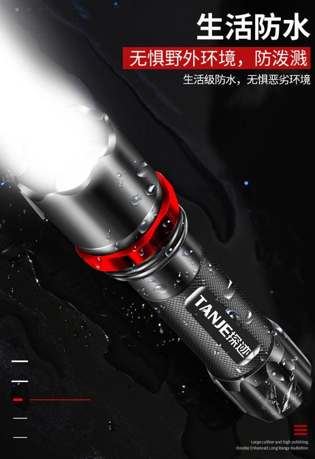【强光特种兵手电筒】usb充电超亮远射小迷你便携多功能家用耐用灯